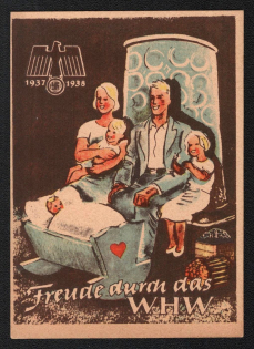 1937-38 'Winter Relief of the German People (WHW)' Issue, Swastika, Third Reich Propaganda, Card, Nazi Germany