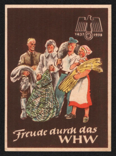 1937-38 'Winter Relief of the German People (WHW)' Issue, Swastika, Third Reich Propaganda, Card, Nazi Germany