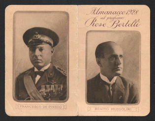 1928 'Almanac 1928 with the Perfume Rose Bertelli', Italy, Propaganda, Calendar