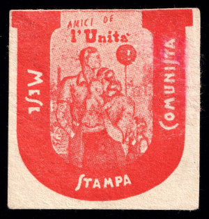 'Friends of Unity!', Italy, Communist Press Month, Propaganda, Label