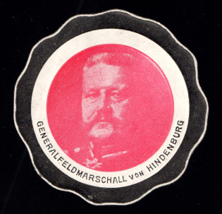 'Field Marshal Paul von Hindenburg', WWI German Propaganda, Mail Seal Label