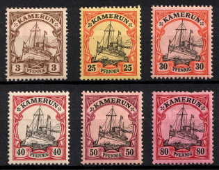 1900 Cameroon, German Colonies, Germany (Mi. 7, 11 - 15)