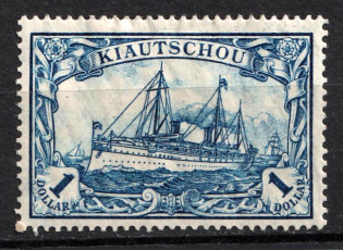 1905-19 $1 Kiautschou, German Colonies, Kaiser’s Yacht, Germany (Mi. 35)