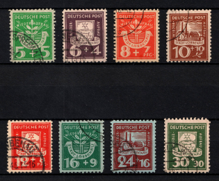 1946 Lubbenau (Spreewald), Germany Local Post (Mi. 1 A - 8 A, Full Set, Canceled, CV $60)