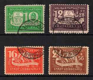 1946 Lubbenau (Spreewald), Germany Local Post (Mi. 9 A - 12 A, Full Set, Canceled, CV $30)