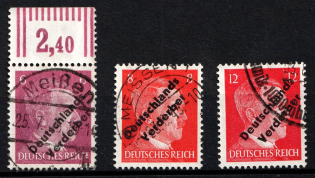 1945 Meissen, Germany Local Post (Mi. 32 b - 34, Canceled)