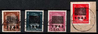 1945 Netzschkau-Reichenbach (Saxony), Germany Local Post (Mi. 2 I - 3 I, 5 b I, 8 I, Canceled, CV $50)