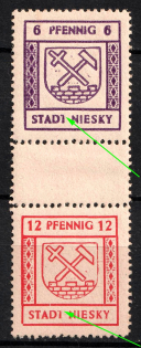 1945 Niesky (Oberlausitz), Germany Local Post (Mi. SZ 4, Broken 2nd T in STADT, Print Error, CV $60)