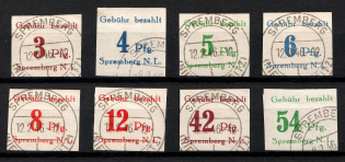 1945 Spremberg (Lower Lusatia), Germany Local Post (Mi. 7 B - 14 B, Full Set, Canceled)