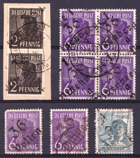 1948 District 36 Potsdam Main Post Office, Emergency Issue, Soviet Russian Zone of Occupation, Germany (Canceled)