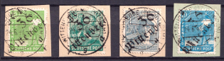 1948 District 36 Potsdam Main Post Office, Wittenberge Emergency Issue on pieces, Soviet Russian Zone of Occupation, Germany (Canceled)