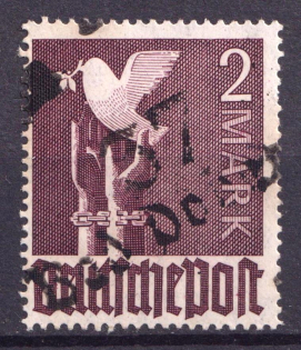 1948 2m District 37 Schwerin Main Post Office, Bad Doberan Emergency Issue, Soviet Russian Zone of Occupation, Germany