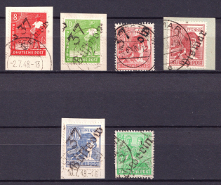 1948 District 37 Schwerin Main Post Office, Emergency Issue, Soviet Russian Zone of Occupation, Germany (Canceled)