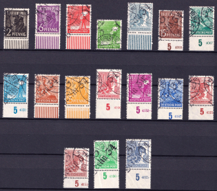 1948 District 3 Berlin Main Post Office, Berlin Emergency Issue, Soviet Russian Zone of Occupation, Germany (Plate Numbers, Canceled)