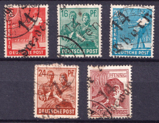 1948 District 14 Dresden Main Post Office, Emergency Issue, Soviet Russian Zone of Occupation, Germany (Canceled)