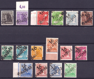 1948 District 16 Erfurt Main Post Office, Saalfeld Emergency Issue, Soviet Russian Zone of Occupation, Germany (MNH)