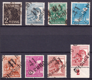 1948 District 41 Chemnitz Main Post Office, Emergency Issue, Soviet Russian Zone of Occupation, Germany