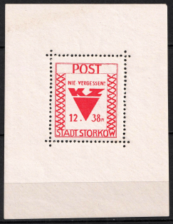 1946 Storkow (Mark), Germany Local Post, Souvenir Sheet (Mi. Bl. 1 A)
