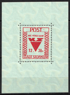 1946 Storkow (Mark), Germany Local Post, Souvenir Sheet (Mi. Bl. 2 A Y, CV $70, MNH)