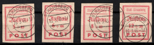 1946 Strausberg (Berlin), Germany Local Post (Mi. 34 B - 37 B, Full Set, Canceled, CV $30)