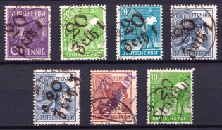 1948 District 20 Halle Main Post Office, Zeitz, Stassfurt Emergency Issues, Soviet Russian Zone of Occupation, Germany (Canceled)