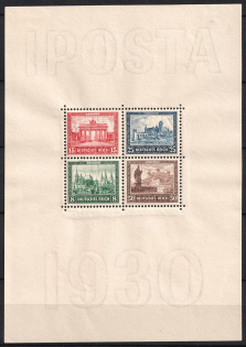 1930 Weimar Republic, Germany, Souvenir Sheet 'IPOSTA' (Mi. Bl. 1, CV $2,100, MNH)