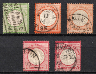 1872 German Empire, Germany (Mi. 17a, 18, 19, 25, Canceled, CV $80)