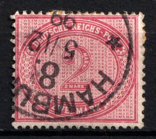 1875-1900 2m German Empire, Germany (Mi. 37 f, Canceled, CV $70)