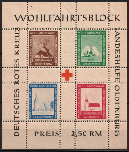 1948 Oldenburg, Germany Local Post, Souvenir Sheet (Mi. Bl. I A, Unofficial Issue, CV $30, MNH)