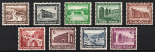 1936 Third Reich, Germany (Mi. 634 - 642, Full Set, CV $100, MNH)