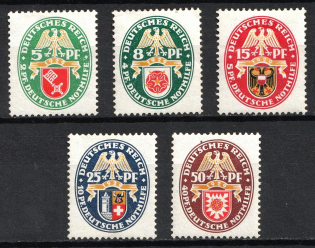 1929 Weimar Republic, Germany (Mi. 430 - 434, Full Set, CV $100)