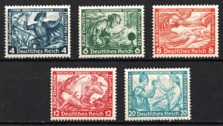 1933 Third Reich, Germany (Mi. 500 B, 502 B - 505 B, Full Set, CV $230)