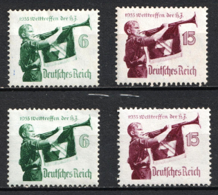 1935 Third Reich, Germany (Mi. 584 x, y - 585 x, y, Full Set)