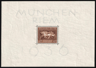 1936 Third Reich, Germany, Souvenir Sheet (Mi. Bl. 4 X)
