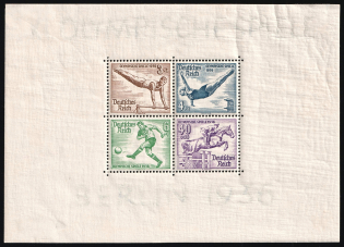 1936 Third Reich, Germany, Souvenir Sheet (Mi. Bl. 5 X, CV $70)