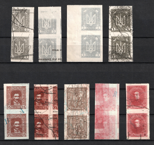 1920 Ukrainian Peoples Republic, Pairs (Proofs, Print on Polish Map)