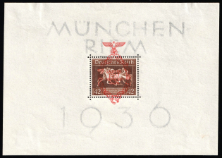 1937 Third Reich, Germany, Souvenir Sheet (Mi. Bl. 10, CV $90)