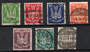 1924 Weimar Republic, Germany, Airmail (Mi. 344 - 350, Full Set, Canceled, CV $460)