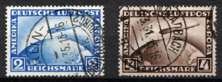 1928 Weimar Republic, Germany, Airmail (Mi. 423 - 424, Full Set, Canceled, CV $140)