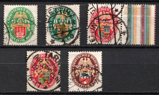 1928 Weimar Republic, Germany (Mi. 425 - 427, 429, Canceled, CV $180)