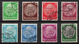 1933-45 Third Reich, Germany, Official Stamps (Police Perfin, CV $50)
