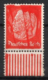 1933 8pf Third Reich, Germany (Mi. 485, 'Bloody Hindenburg', Print Error)