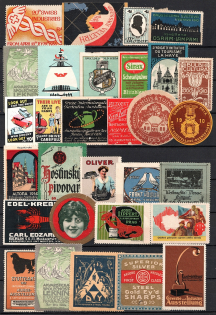 Germany, Stock of Cinderellas, Non-Postal Stamps, Labels, Advertising, Charity, Propaganda (#105A)