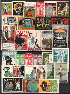 Germany, Stock of Cinderellas, Non-Postal Stamps, Labels, Advertising, Charity, Propaganda (#114A)