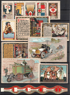 Red Cross, Military Army, Stock of Cinderellas, Europe Non-Postal Stamps, Labels, Advertising, Charity, Propaganda (#106A)