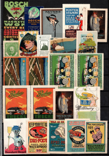 Germany Cars, Stock of Cinderellas, Europe Non-Postal Stamps, Labels, Advertising, Charity, Propaganda (#125A)