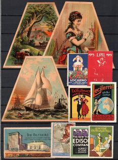 United States, Europe, Stock of Cinderellas, Non-Postal Stamps, Labels, Advertising, Charity, Propaganda (#108A)