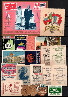 United States, France, Germany, Stock of Cinderellas, Non-Postal Stamps, Labels, Advertising, Charity, Propaganda (#128A)