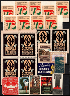 United States, Italy, Germany, Europe, Stock of Cinderellas, Non-Postal Stamps, Labels, Advertising, Charity, Propaganda (#131A)