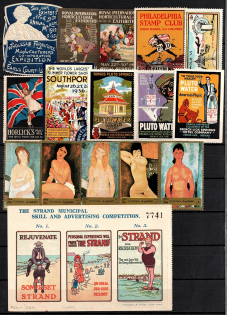 United States, Germany, Europe, Stock of Cinderellas, Non-Postal Stamps, Labels, Advertising, Charity, Propaganda (#134A)